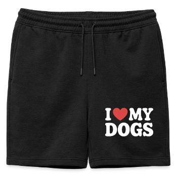 J’aime l’amour de mon chien - Short de survêtement homme premium - noir - Devant - AI Model Male 178 light (178cm)