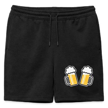 2 Bierkrüge Prosten Zu, Prosit! (Bier Maßkrüge 3C) - Männer Premium Organic Sweatshorts - Schwarz - Vorne - AI Model Male 178 light (178cm)