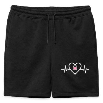 Heart + Rosé Wine – Passion Rosé - Mens' Premium Organic Sweatshorts - black - Front - AI Model Male 178 light (178cm)