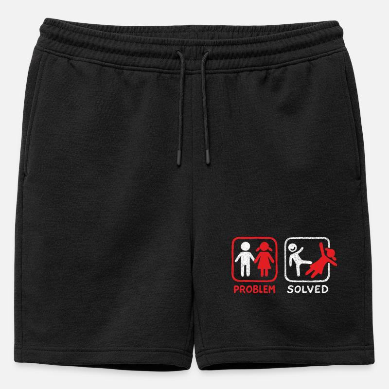 Problem Solved - Männer Premium Organic Sweatshorts - Schwarz