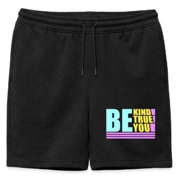 Sois gentil, sois sincère, sois toi-même, un amour de soi inspirant - Short de survêtement homme premium - noir - Devant - AI Model Male 178 light (178cm)