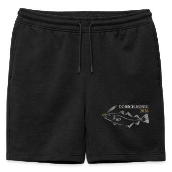Roi de la Morue 2026 - Short de survêtement homme premium - noir - Devant - AI Model Male 178 light (178cm)
