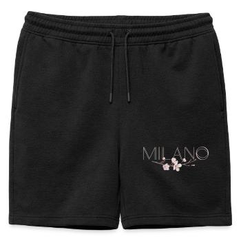 MILANO – Blossom Chic - Short de survêtement homme premium - noir - Devant - AI Model Male 178 light (178cm)