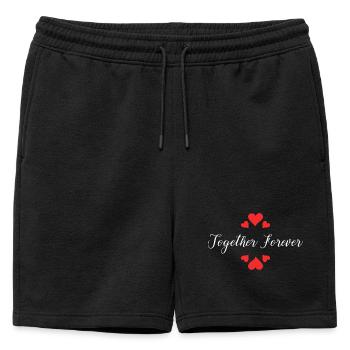 Forever Together Union Love Eternal Couple - Mens' Premium Organic Sweatshorts - black - Front - AI Model Male 178 light (178cm)