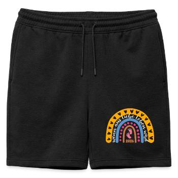 Quand l’amour devient vie - Bébé 2026 - Short de survêtement homme premium - noir - Devant - AI Model Male 178 light (178cm)