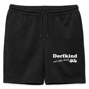 Enfant du village – et fier de cela - Short de survêtement homme premium - noir - Devant - AI Model Male 178 light (178cm)
