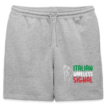 Italian Wireless Signal Italy Italian Wi-Fi - Mens' Premium Organic Sweatshorts - heather grey - Front - AI Model Male 178 light (178cm)