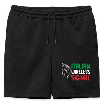 Italian Wireless Signal Italien Italiener WLAN - Männer Premium Organic Sweatshorts - Schwarz - Vorne - AI Model Male 178 light (178cm)