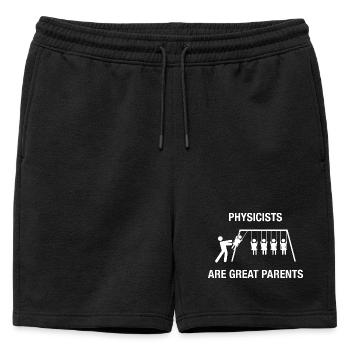 Physicien Humour Scientifique Drôle - Short de survêtement homme premium - noir - Devant - AI Model Male 178 light (178cm)