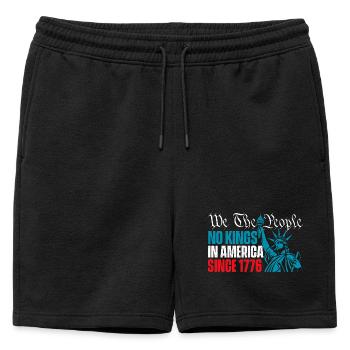 Nous, le Peuple, Pas de Rois, Amérique Patriotique - Short de survêtement homme premium - noir - Devant - AI Model Male 178 light (178cm)