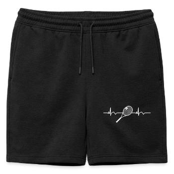Raquette de tennis Balle de tennis ECG Battement de cœur - Short de survêtement homme premium - noir - Devant - AI Model Male 178 light (178cm)