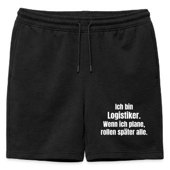 Je suis logisticien : la planification avance - Short de survêtement homme premium - noir - Devant - AI Model Male 178 light (178cm)