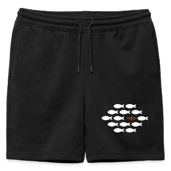 Poisson plaid unique - Short de survêtement homme premium - noir - Devant - AI Model Male 178 light (178cm)