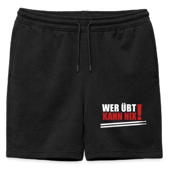 Qui s’entraîne ne peut rien faire - Short de survêtement homme premium - noir - Devant - AI Model Male 178 light (178cm)