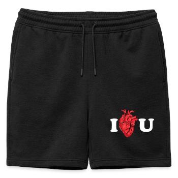 Le véritable amour comme déclaration anatomique - Short de survêtement homme premium - noir - Devant - AI Model Male 178 light (178cm)