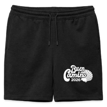 Buen Camino 2026 | Chemin de Saint-Jacques, Pèlerins, Santiago - Short de survêtement homme premium - noir - Devant - AI Model Male 178 light (178cm)