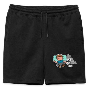 Today I don't do anything, absolutely nothing! - Mens' Premium Organic Sweatshorts - black - Front - AI Model Male 178 light (178cm)