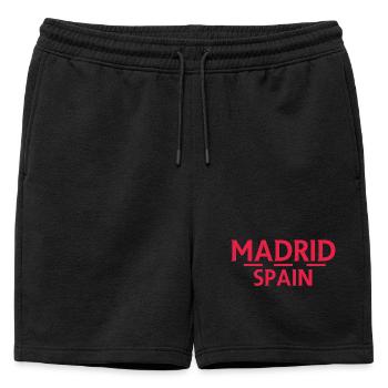 Madrid – Espagne - Short de survêtement homme premium - noir - Devant - AI Model Male 178 light (178cm)