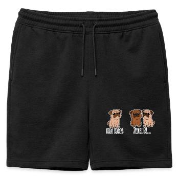 Ein Mops - zwei M? Ja was genau? lustige Hunde! - Short de survêtement homme premium - noir - Devant - AI Model Male 178 light (178cm)