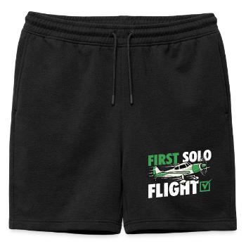 Premier étudiant humoristique en aviation pilote de vol solo - Short de survêtement homme premium - noir - Devant - AI Model Male 178 light (178cm)