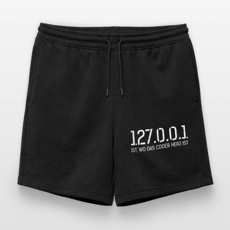 Science Coder 127.0.0.1 IST. WO CODER HERZ IST Männer Premium Organic Sweatshorts