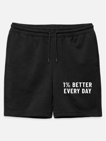 1% Better Every Day - Mens' Premium Organic Sweatshorts - black