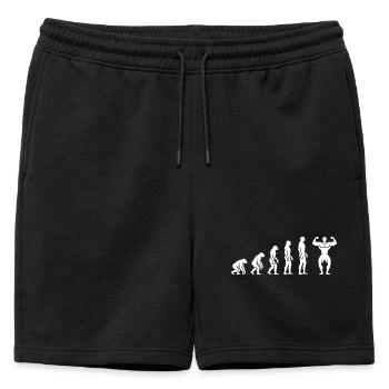 Évolution vers le culturisme – Motivation fitness - Short de survêtement homme premium - noir - Devant - AI Model Male 178 light (178cm)