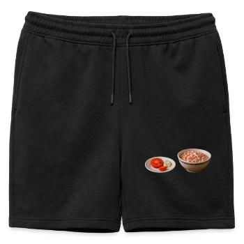 Tomato salad with sour cream - Mens' Premium Organic Sweatshorts - black - Front - AI Model Male 178 light (178cm)