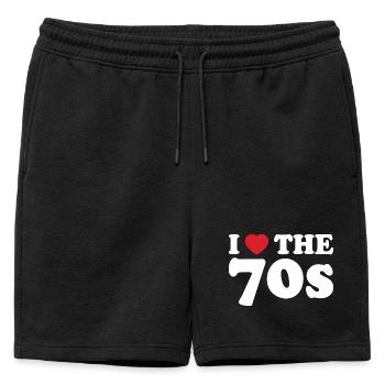 J'adore les années 70 rétro - Short de survêtement homme premium - noir - Devant - AI Model Male 178 light (178cm)