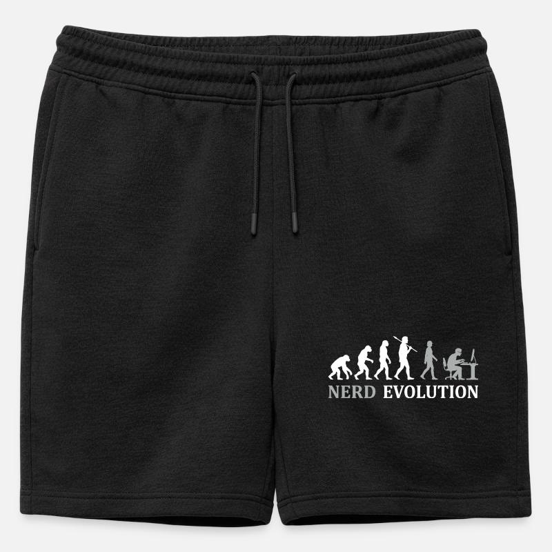 Nerd Evolution – Vom Affen zum PC-Profi - Männer Premium Organic Sweatshorts - Schwarz