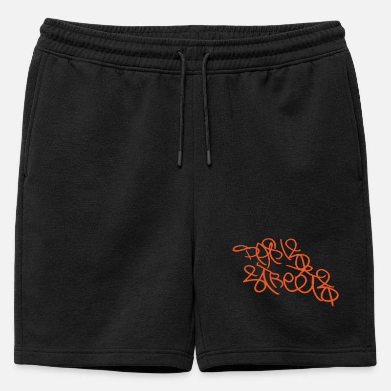 Oranges Pariser Graffiti - Männer Premium Organic Sweatshorts - Schwarz