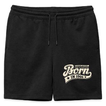 Born in 1966 - Geburtstag - Limited Edition - Männer Premium Organic Sweatshorts - Schwarz - Vorne - AI Model Male 178 light (178cm)
