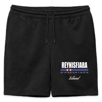 Reynisfjara - Mens' Premium Organic Sweatshorts - black - Front - AI Model Male 178 light (178cm)