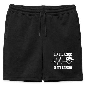Line Dance Cardio Heart Cowboy - Mens' Premium Organic Sweatshorts - black - Front - AI Model Male 178 light (178cm)