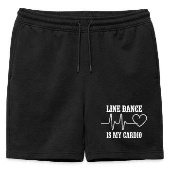 Danse en ligne Cardio Heart - Short de survêtement homme premium - noir - Devant - AI Model Male 178 light (178cm)