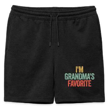 Petit-enfant préféré Drôle Je suis le préféré de Mamie - Short de survêtement homme premium - noir - Devant - AI Model Male 178 light (178cm)