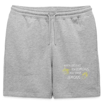 When Life Gives You Lemons Statement - Mens' Premium Organic Sweatshorts - heather grey - Front - AI Model Male 178 light (178cm)