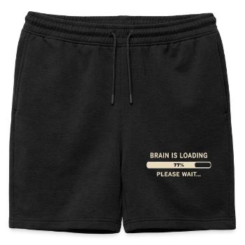 Charge du cerveau – Veuillez patienter - Short de survêtement homme premium - noir - Devant - AI Model Male 178 light (178cm)