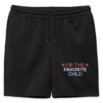 Enfant préféré Drôle Je suis l’enfant préféré - Short de survêtement homme premium - noir - Devant - AI Model Male 178 light (178cm)