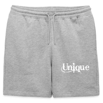 unique unique unique self-worth unique - Mens' Premium Organic Sweatshorts - heather grey - Front - AI Model Male 178 light (178cm)