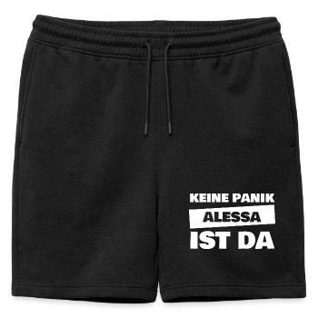 Prénom Alessa - Short de survêtement homme premium - noir - Devant - AI Model Male 178 light (178cm)