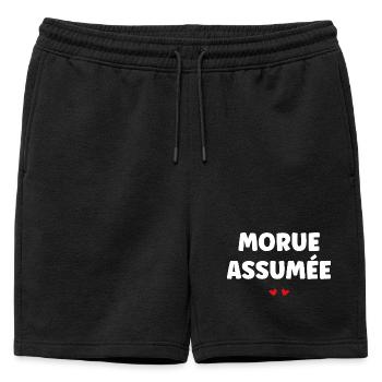 Morue Assumée - Short de survêtement homme premium - noir - Devant - AI Model Male 178 light (178cm)