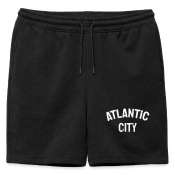 Atlantic City - Est. 1854 - New Jersey - USA - Mens' Premium Organic Sweatshorts - black - Front - AI Model Male 178 light (178cm)