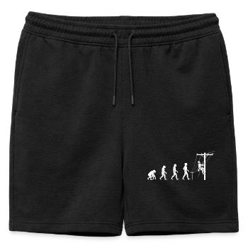 Evolution to network technology - Mens' Premium Organic Sweatshorts - black - Front - AI Model Male 178 light (178cm)