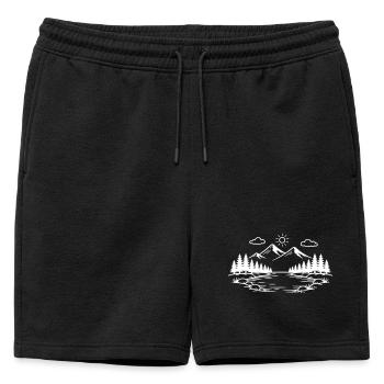 Icône nature des montagnes en plein air - Short de survêtement homme premium - noir - Devant - AI Model Male 178 light (178cm)