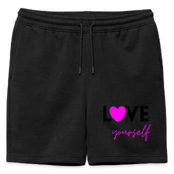 AIME-TOI ROSE ! SENTIMENT D’AUTONOMISATION MENTALE - Short de survêtement homme premium - noir - Devant - AI Model Male 178 light (178cm)