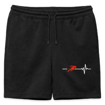 COURSE HEARTBEAT COURSE SPORT FIT MARATHON SPRINT - Short de survêtement homme premium - noir - Devant - AI Model Male 178 light (178cm)