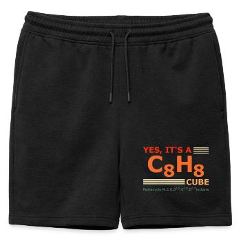 C8H8 Cubane – Yes it's a Cube retro Chemistry - Mens' Premium Organic Sweatshorts - black - Front - AI Model Male 178 light (178cm)