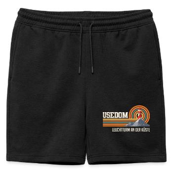 USEDOM LIGHTHOUSE ON THE COAST Fun - Mens' Premium Organic Sweatshorts - black - Front - AI Model Male 178 light (178cm)