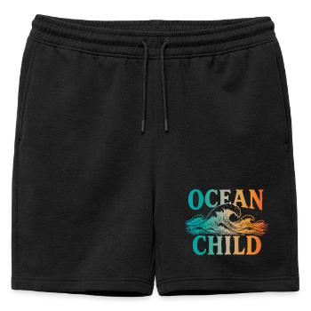 Enfant de l’océan - Short de survêtement homme premium - noir - Devant - AI Model Male 178 light (178cm)